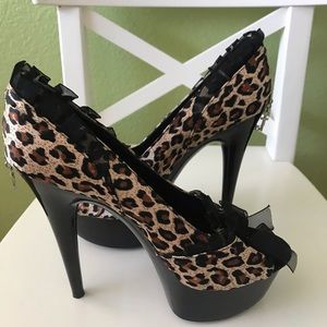 Penthouse by Ellie Leopard print stilettos